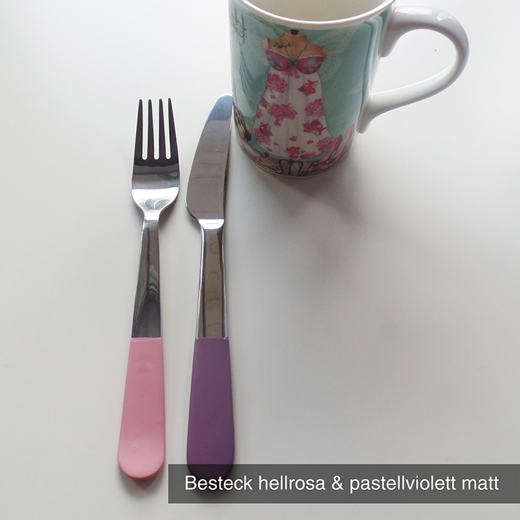 Besteck hellrosa + pastellviolett
