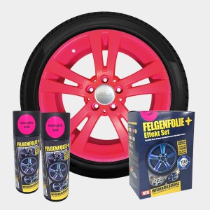 FELGENFOLIE+ Effekt Set, 2 x 400 ml, neon-pink (€37,49/l)