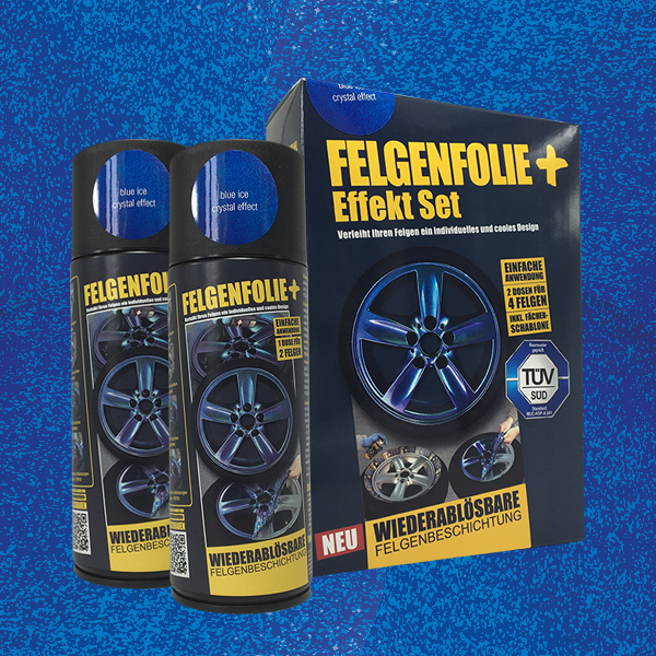 FELGENFOLIE+ Effekt Set, 2 x 400 ml, Kristalleffekt, Blue Ice Crystal Effect (€44,99/l)