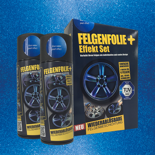 FELGENFOLIE+ Effekt Set, 2 x 400 ml, Perleffekt, Blue Water Pearl Effect (€44,99/l)