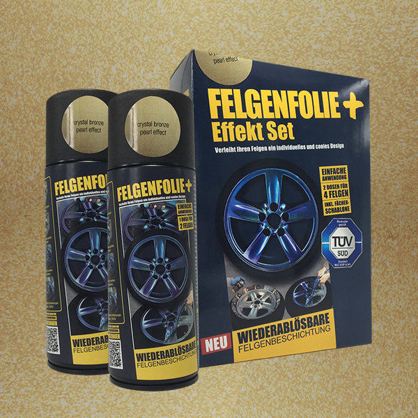 FELGENFOLIE+ Effekt Set, 2 x 400 ml, Perleffekt, Crystal Bronze Pearl Effect (€44,99/l)