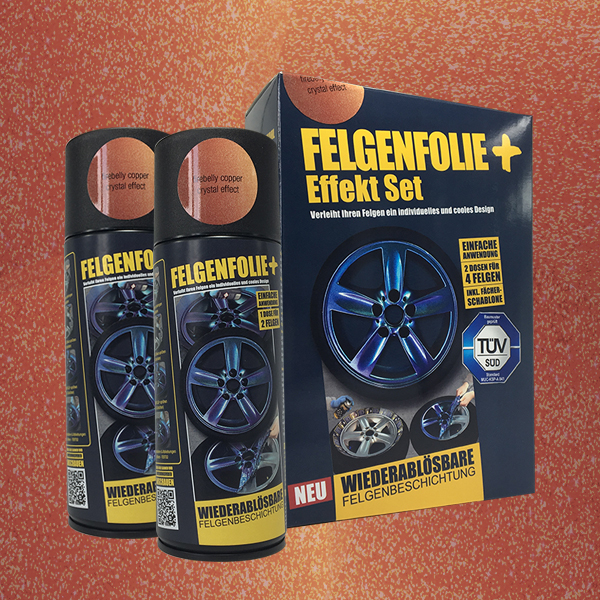 FELGENFOLIE+ Effekt Set, 2 x 400 ml, Kristalleffekt, Firebelly Copper Crystal Effect (€44,99/l)