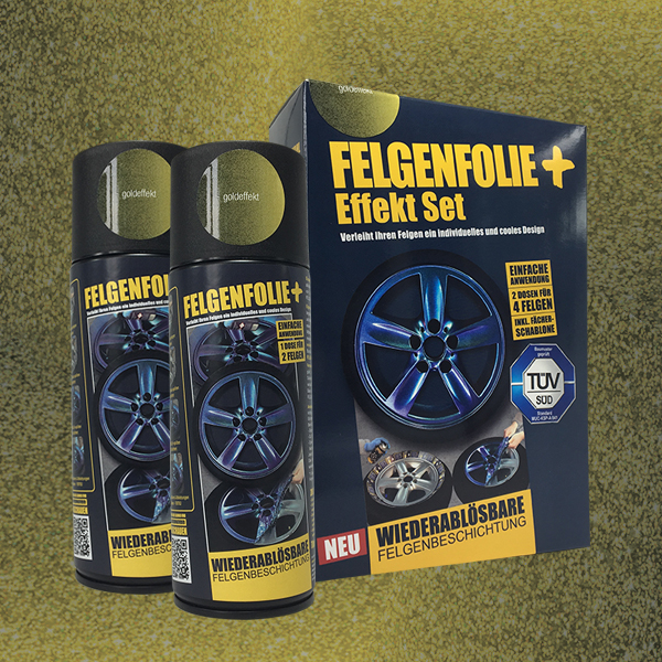 FELGENFOLIE+ Effekt Set, 2 x 400 ml, Goldeffekt (€44,99/l)