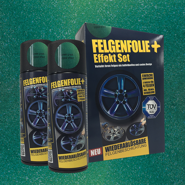 FELGENFOLIE+ Effekt Set, 2 x 400 ml, Kristalleffekt, Green Grass Crystal Effect (€44,99/l)