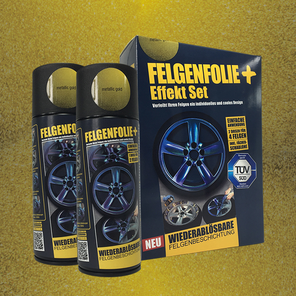 FELGENFOLIE+ Effekt Set, 2 x 400 ml, Metallic Effekt, Metallic Gold (€44,99/l)