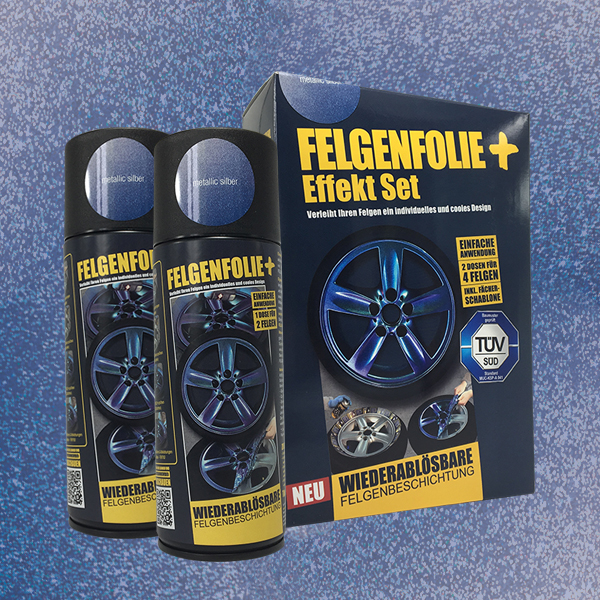 FELGENFOLIE+ Effekt Set, 2 x 400 ml, Metallic Effekt, Metallic Silber (€44,99/l)