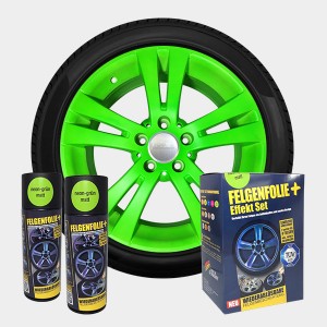 FELGENFOLIE+ Effekt Set, 2 x 400 ml, neon-grün (€37,49/l)