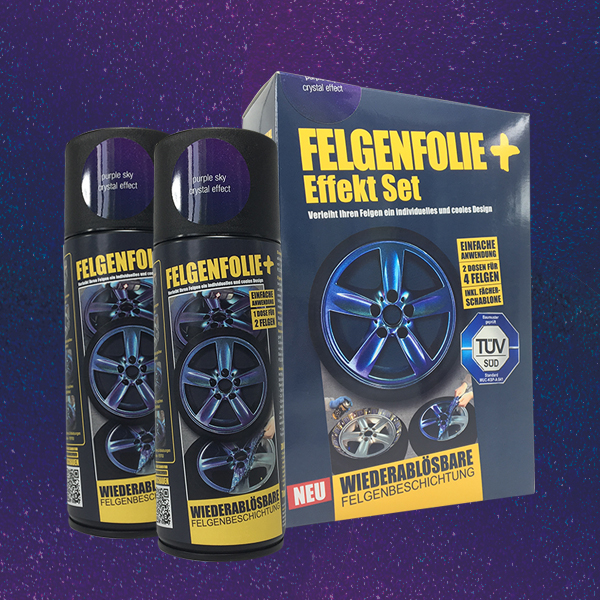 FELGENFOLIE+ Effekt Set, 2 x 400 ml, Kristalleffekt, Purple Sky Crystal Effect (€44,99/l)