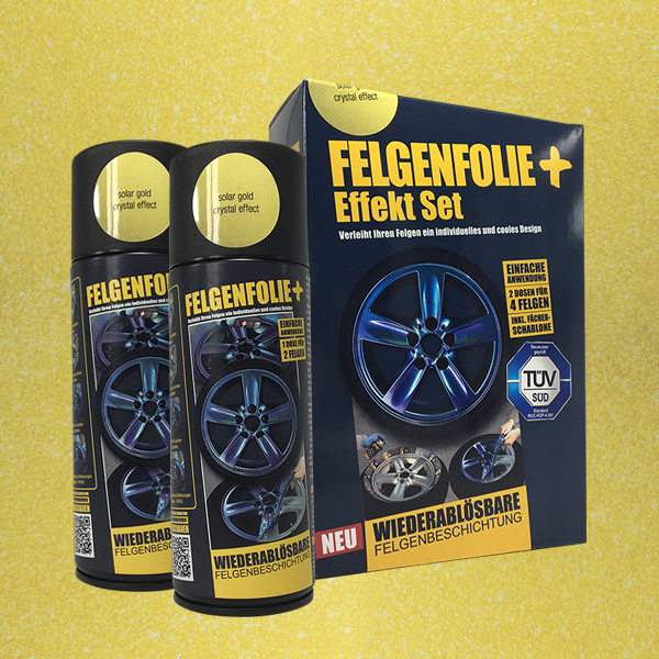 FELGENFOLIE+ Effekt Set, 2 x 400 ml, Kristalleffekt, Solar Gold Crystal Effect (€44,99/l)