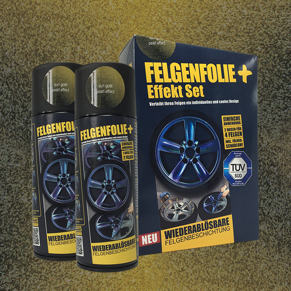 FELGENFOLIE+ Effekt Set, 2 x 400 ml, Perleffekt, Sun Gold Pearl Effect (€44,99/l)