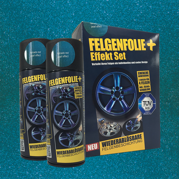 FELGENFOLIE+ Effekt Set, 2 x 400 ml, Perleffekt, Tornado Red Pearl Effect (€44,99/l)