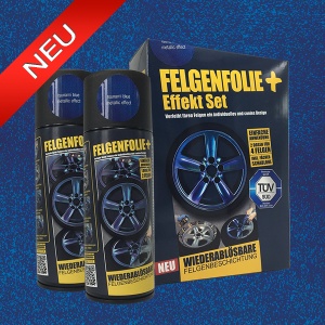 FELGENFOLIE+ Effekt Set, 2 x 400 ml, Metallic Effekt, Tsunami Blue Metallic Effect (€44,99/l)