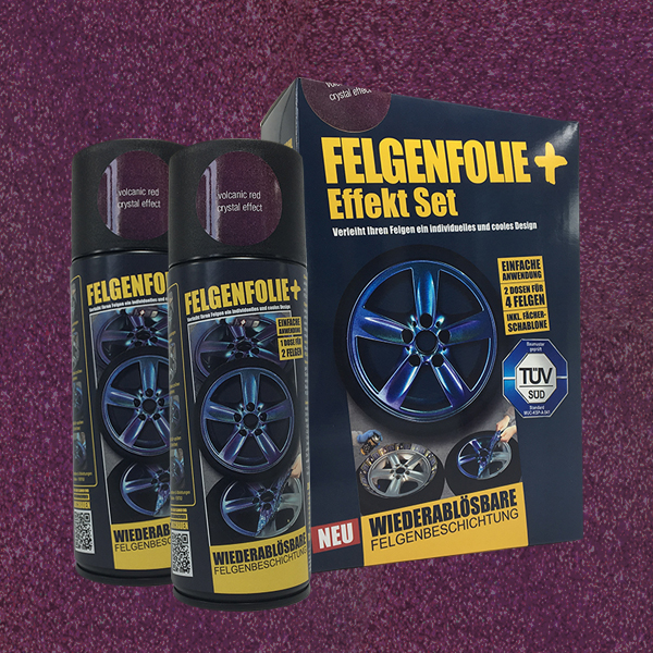 FELGENFOLIE+ Effekt Set, 2 x 400 ml, Kristalleffekt, Volcanic Red Crystal Effect (€44,99/l)