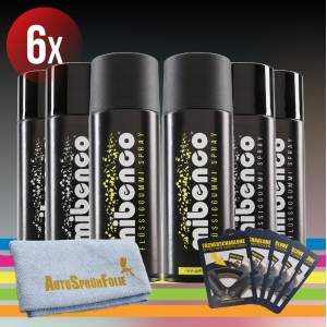 Neon Farben - 6er Set + gratis Fächerschablone und Microfasertuch (€37,46/l)