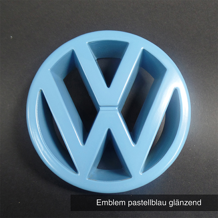 Emblem pastellblau glänzend