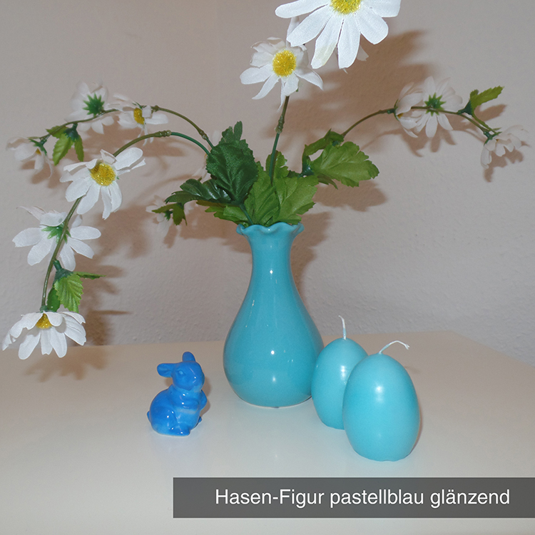 Hasen-Figur pastellblau glänzend