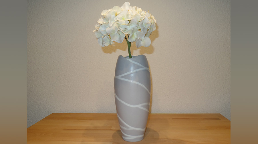 Blumenvase gedippt mit mibenco Sprühfolie telegrau